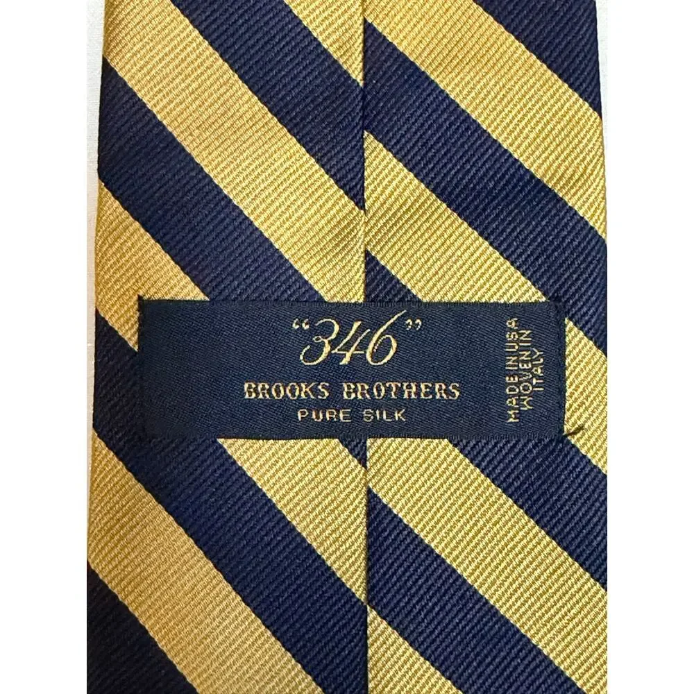 Brooks Brothers Men’s Pure Silk Striped Repp Tie Made In USA Necktie Classic EUC